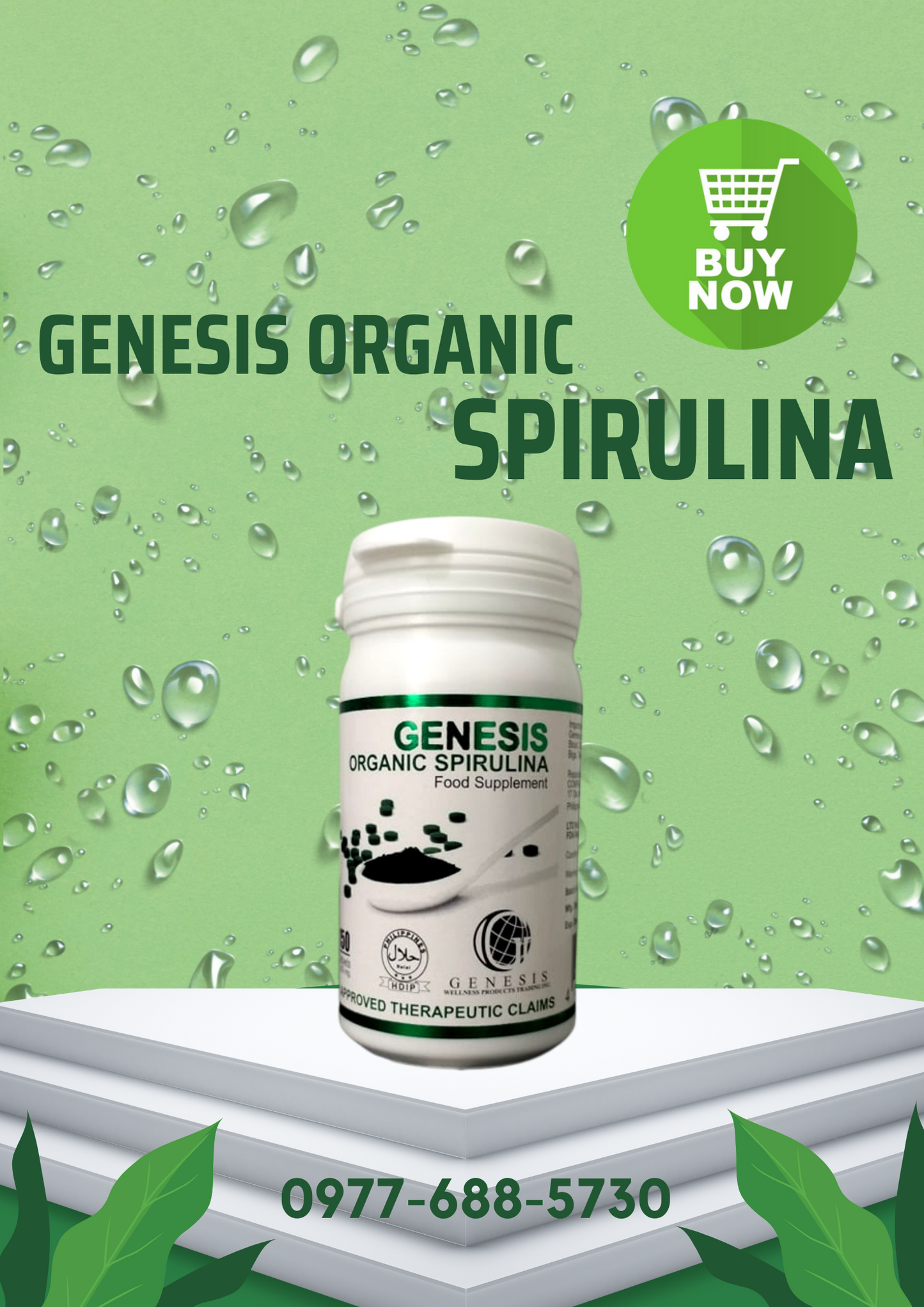 1 BOTTLE GENESIS ORGANIC SPIRULINA