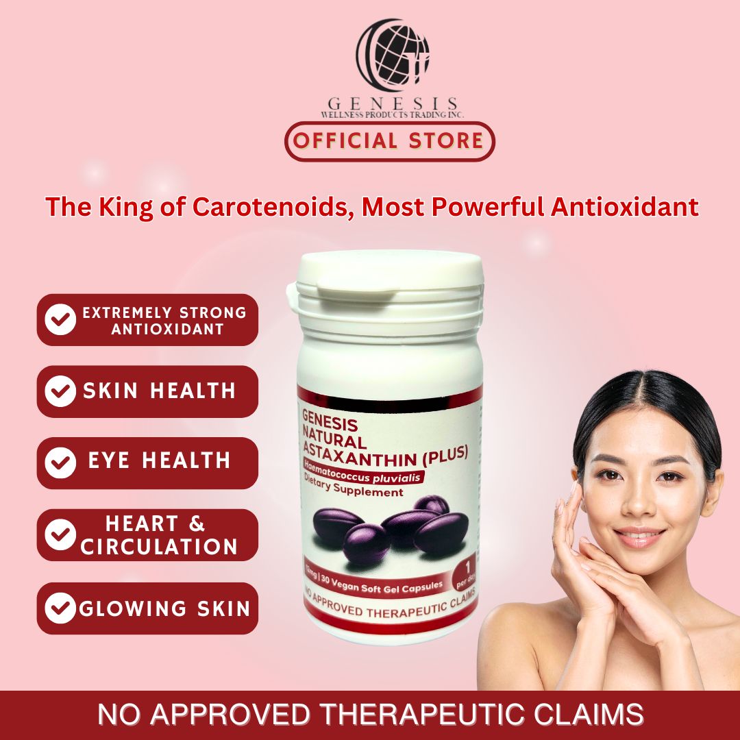 Genesis Natural Astaxanthin - 12 mg Soft Gel Capsules (30 caps per bottle)