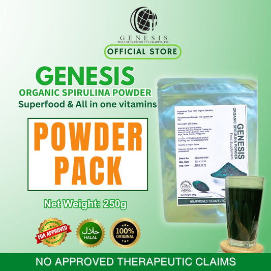 GENESIS ORGANIC SPIRULINA POWDER 250 grams