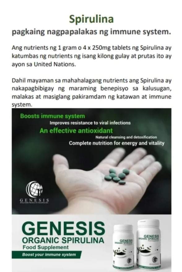 1 BOTTLE GENESIS ORGANIC SPIRULINA